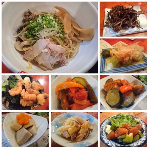 「きのこと煮干のあえそば（しお・しょうゆ）」@麺処 あす花の写真