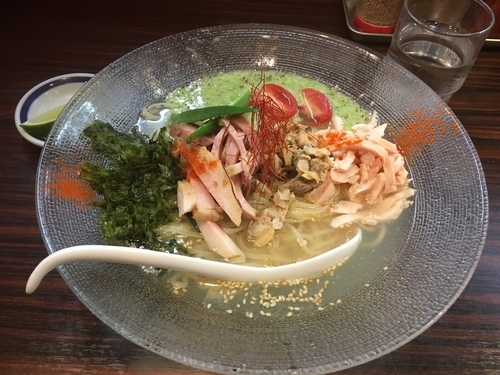 「アサリとオクラの冷やし麺 夏季限定」@らー麺 あけどやの写真