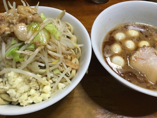 「エビつけ麺小うずら コール全部」@蓮爾 新町一丁目店の写真