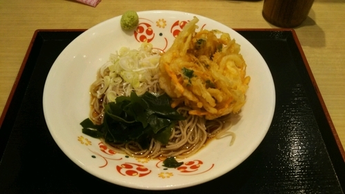 「冷やしかき揚げそば」@いろり庵きらく nonowa武蔵境店の写真