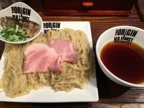 「限定 冷やし秋刀魚もり中華そば  800円 平打ち選択」@らあめん元の写真