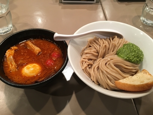 「海老トマトつけ麺味玉」@つけ麺 五ノ神製作所の写真