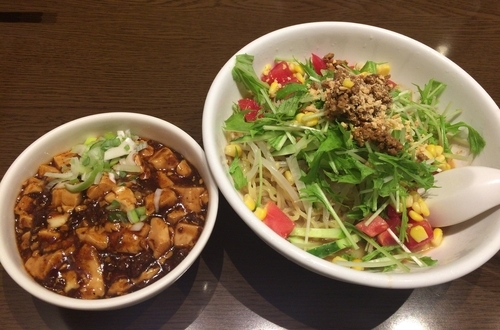 「冷やし担担麺 麻婆豆腐丼セット ￥1026」@謝謝 船橋駅前南口店の写真
