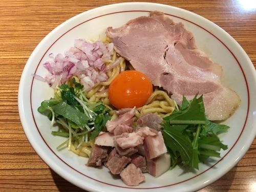 「川越醤油まぜそば 中 850円 賄い飯 200円」@niboの写真