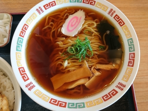 「ラーメン（カツ丼セットを普通盛ラーメンに変更）」@大松食堂の写真