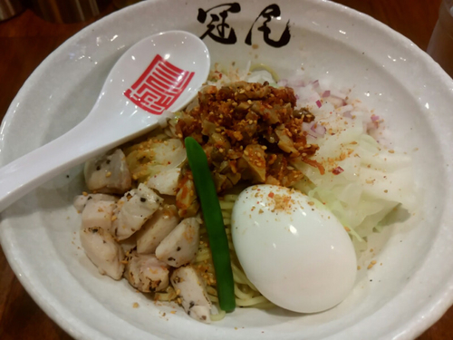 「濃厚辛和えめん　950円」@らぁめん冠尾 恵比寿西店の写真