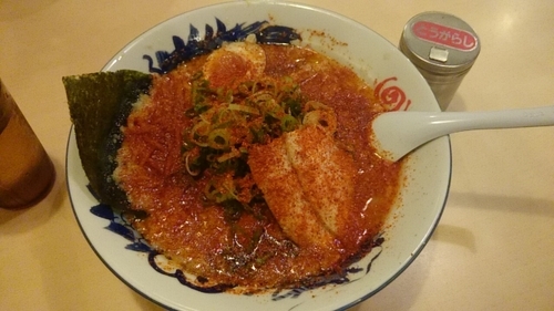 「赤いみやこいち大盛り＋九条ネギ」@みやこいち 本店の写真