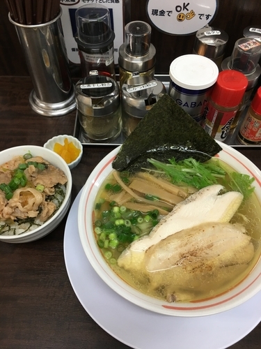 「鶏塩　限定手もみ麺　ランチ」@丸直の写真