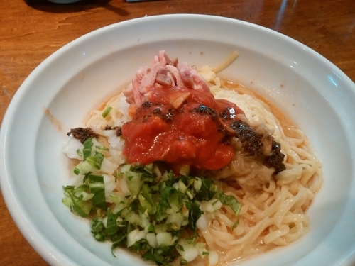 「冷やしえびそば（冷追い飯付き）」@はりけんラーメンの写真