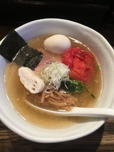 「塩ラーメン+白味玉+焼きトマト 1000円」@RAMEN CiQUEの写真