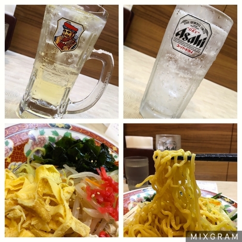 「ブラックニッカハイボール＋酎ハイ＋五目冷し中華 胡麻ダレ」@中華食堂 一番館 高円寺店の写真
