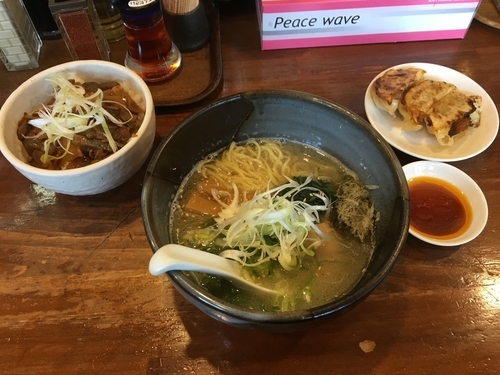 「ハーフセット 海老塩 豚ザーサイ」@麺や 鐙 本店の写真