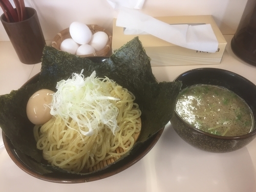 「のり玉つけそば＋雑炊」@つけ麺誉の写真