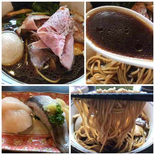 「【気まぐれ限定】四つ葉ブラック 850円 握り寿司 350円」@中華そば 四つ葉の写真