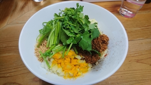 「カレー汁なし担々麺(小)+パクチー」@自家製麺 てんかの写真
