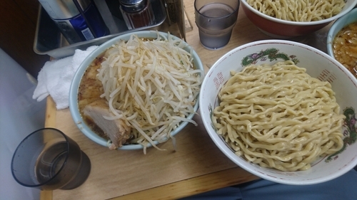 「小つけ麺(ヤサイマシマシ＋ニンニクマシマシ＋カラメ)」@ラーメン二郎 新小金井街道店の写真