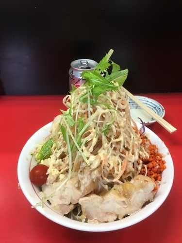 「冷やし中華+追加豚2枚+beer」@千里眼の写真