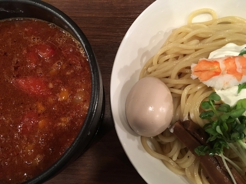 「【限定】海老トマトつけそば 800円」@らーめん 和なり えんの写真