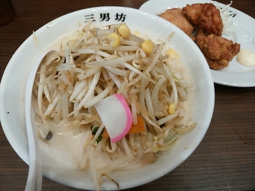 「タンカラ（タンメンから揚げセット）」@濃厚タンメン 三男坊の写真