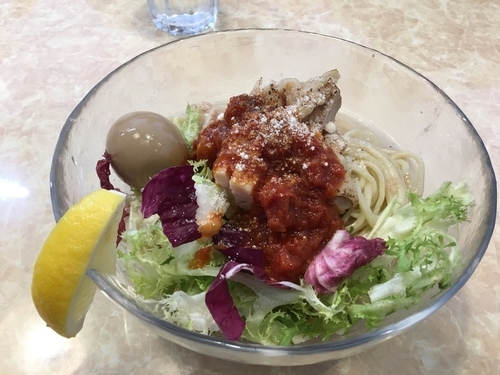 「アンチョビと鶏の冷たいまぜそば 780円 味玉 100円」@カッパラーメンセンターの写真