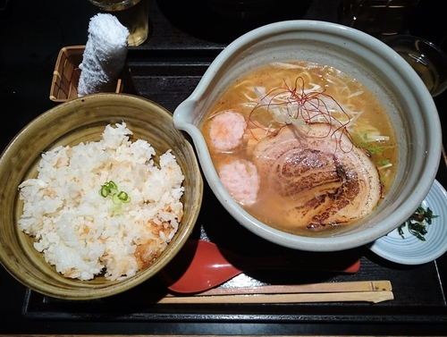 「銀笹白醤油ラーメン＋鯛飯」@麺処 銀笹の写真