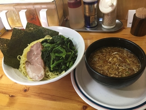 「つけ麺 大2玉 ¥800+ほうれん草¥80」@横浜家系ラーメン 武蔵境つばさ家の写真