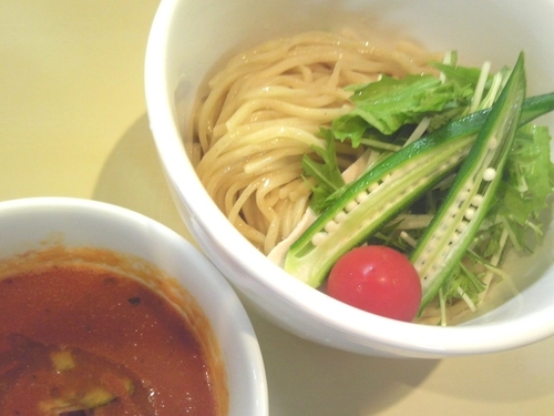 「【限定】鶏白湯とトマトのつけ麺￥850」@らーめん コッコの写真