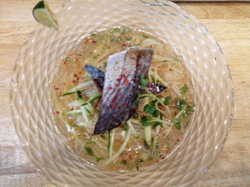 「炙り〆鯖冷やし塩そば」@福島壱麺の写真