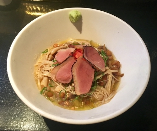 「キノコのぶっかけ鴨冷やし 950円」@麺s慶の写真
