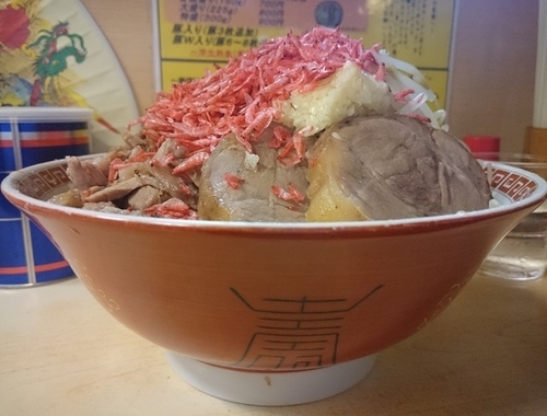 「アブラ麺　850円＋小エビ100円」@ラーメンくめちゃんの写真