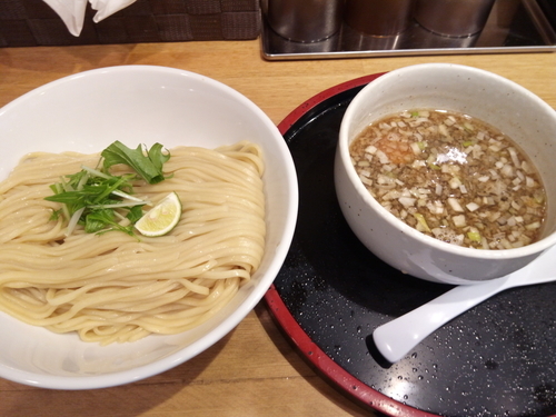 「鶏もつつけ麺」@清麺屋の写真