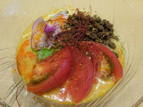 「京山椒冷製担々麵　無料券使用 ＋ 焼飯（小）200円」@鯛塩そば灯花 本店の写真