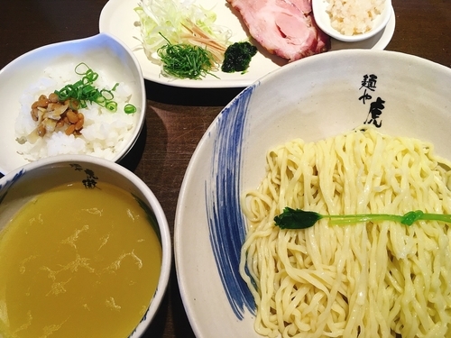 「【限定】薬涼潮つけそば＋〆の冷や飯 930円」@麺や 虎徹の写真