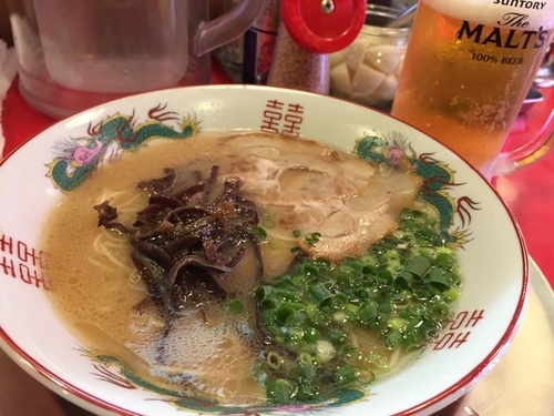 「ラーメン530円 替え玉一回タダ」@博多ラーメン ガツン 両国店の写真