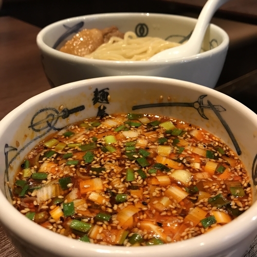 「【店舗限定】蒲辛つけ麺（￥800）」@麺屋武蔵 蒲田店の写真