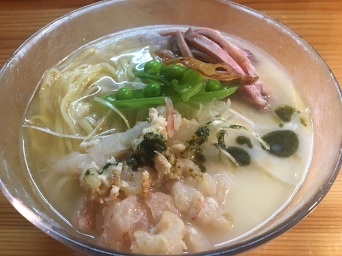 「【限定】真鯛とジャガイモの冷やしラーメン850円」@はりけんラーメン 南店の写真