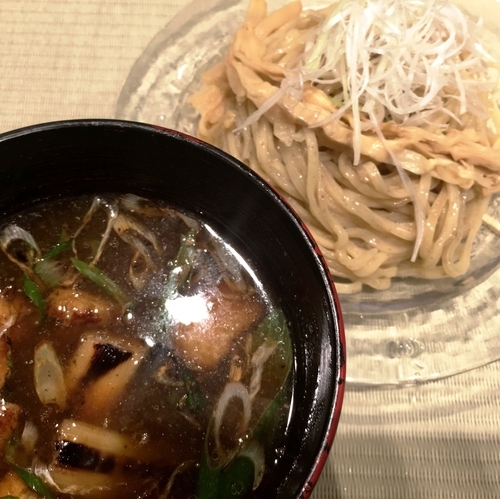 「鴨汁つけそば（丸太白葱）」@らーめん 鴨to葱の写真