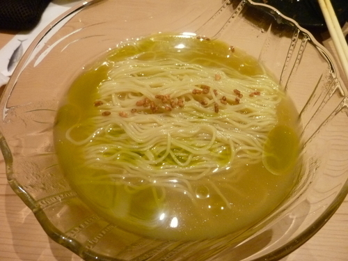 「【限定】ほうじ茶と抹茶の冷やしそば」@鯛塩そば灯花 本店の写真