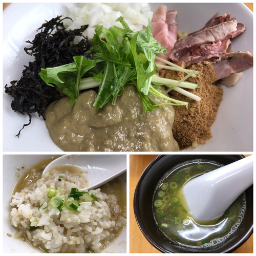 「牡蠣のまぜそば スープ&飯割り付き 850円」@と多゛食堂の写真
