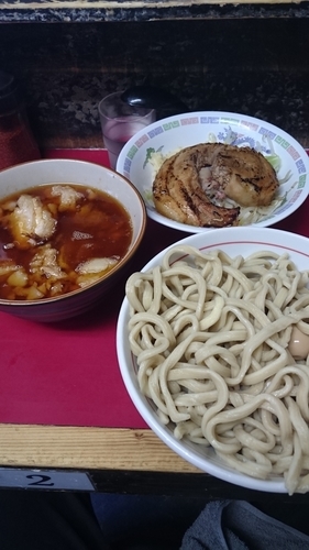 「小つけ麺 豚増し 巻チャーシュー炙り」@蓮爾 登戸店の写真