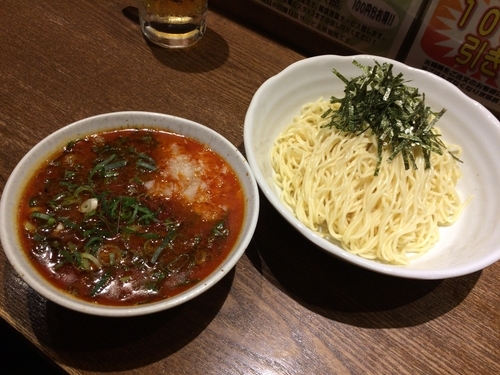 「自家製ラー油の坦々つけめん」@中華そば うめやの写真