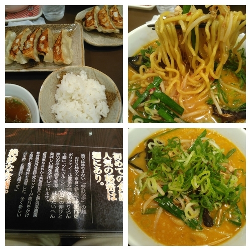 「台湾風辣麺+大盛り+餃子ご飯セット」@越後秘蔵麺 無尽蔵 はにゅう家の写真