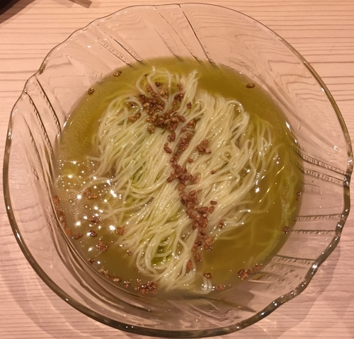 「[限定]ほうじ茶と抹茶の冷やしそば」@鯛塩そば灯花 本店の写真