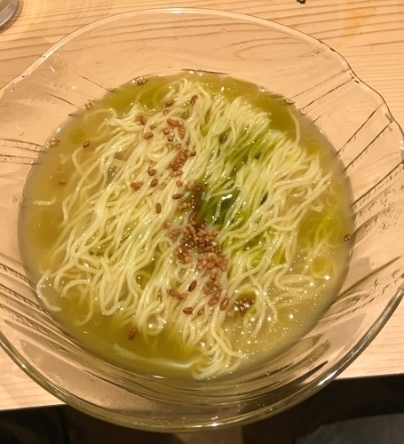 「7/15限定　ほうじ茶と抹茶の冷やしそば」@鯛塩そば灯花 本店の写真