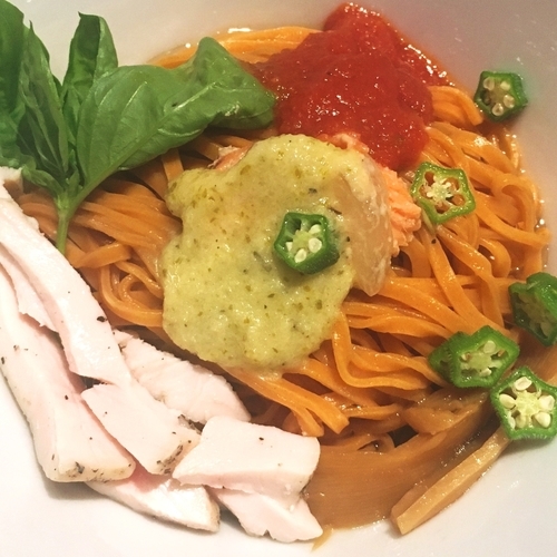 「【限定】鮭とマと男と女2017（トリュフソース付き）」@麺や 蒼 AOIの写真