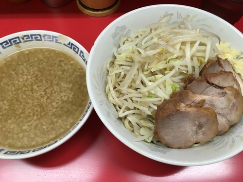 「小ブタつけ麺 ニンニクアブラ」@ラーメン二郎 上野毛店の写真