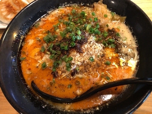 「超シンプルな担々麺＋替玉＋紫蘇餃子×3」@梨の花の写真