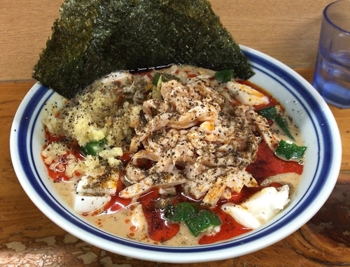 「冷やし納豆担々麺(限定･一口ライス付)＋生姜微塵」@口樂の写真