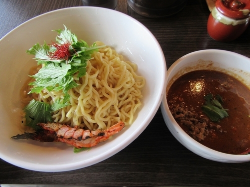「限定　オマール海老とアンコウの濃厚つけ麺大盛（１０００円）」@らーめん 福たけ 桜木本店の写真