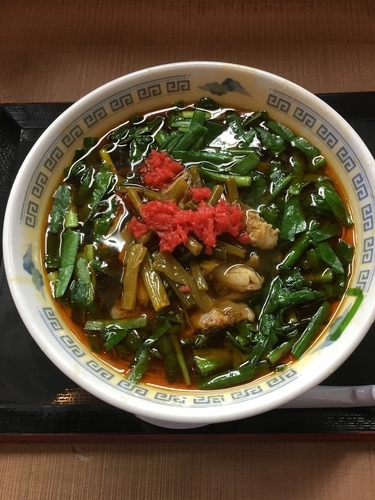 「満州にらラーメン（醤油、580¥）」@さかえや本店の写真